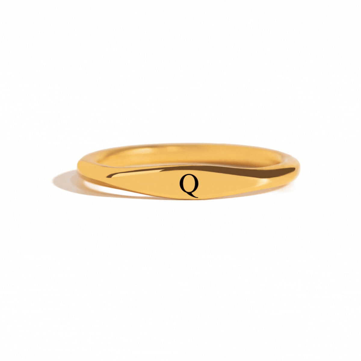 Personalized ring with custom initial engraving