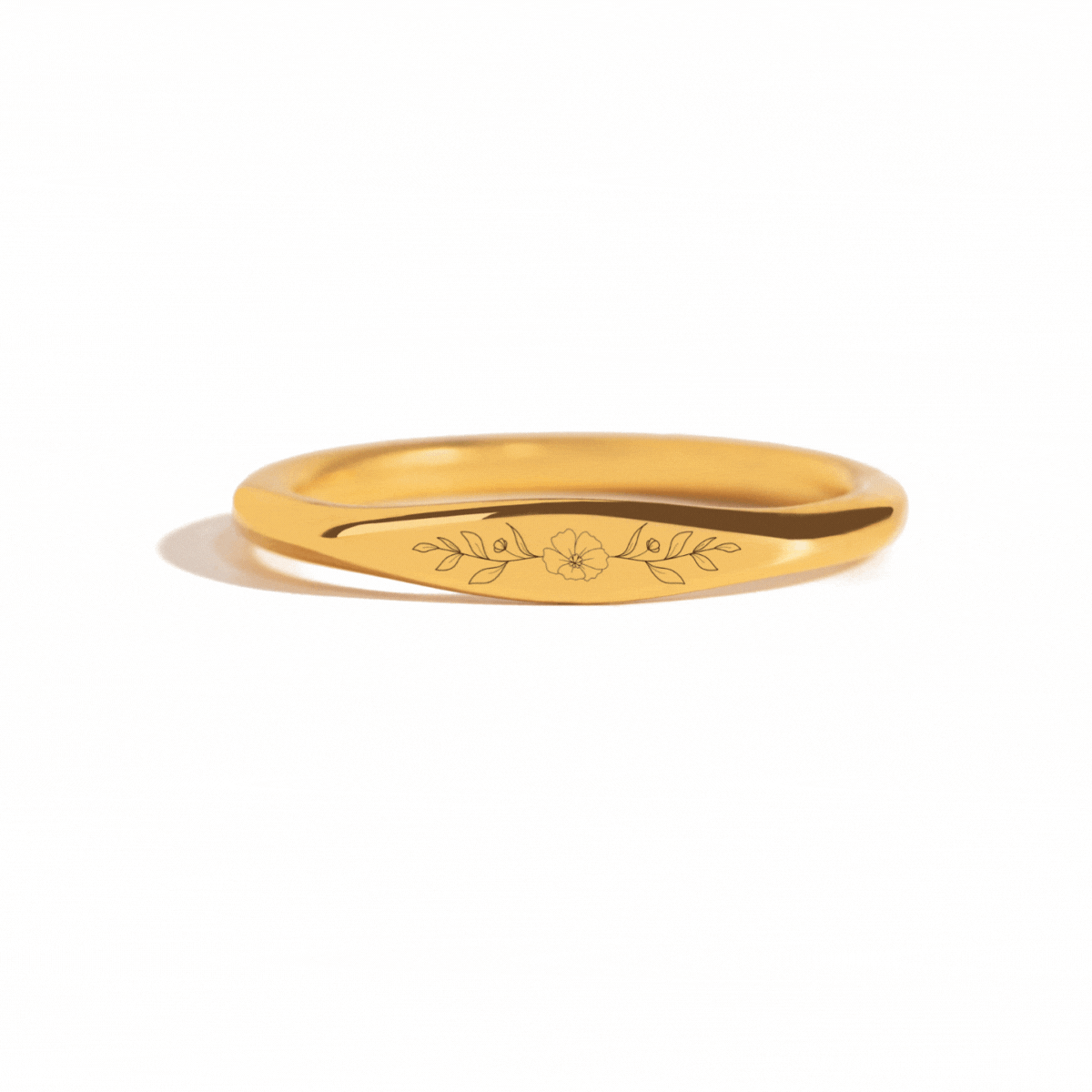 Personalized dainty custom birth flower ring