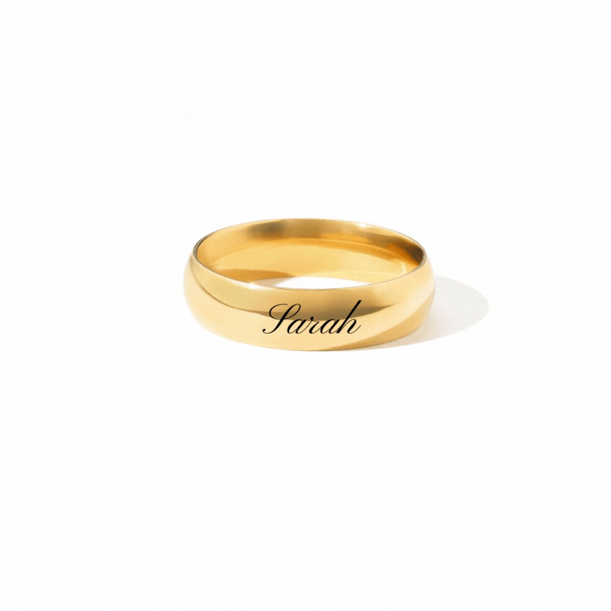 Personalized gold ring with custom engraving