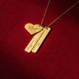 Heart Bar Engraved Necklace
