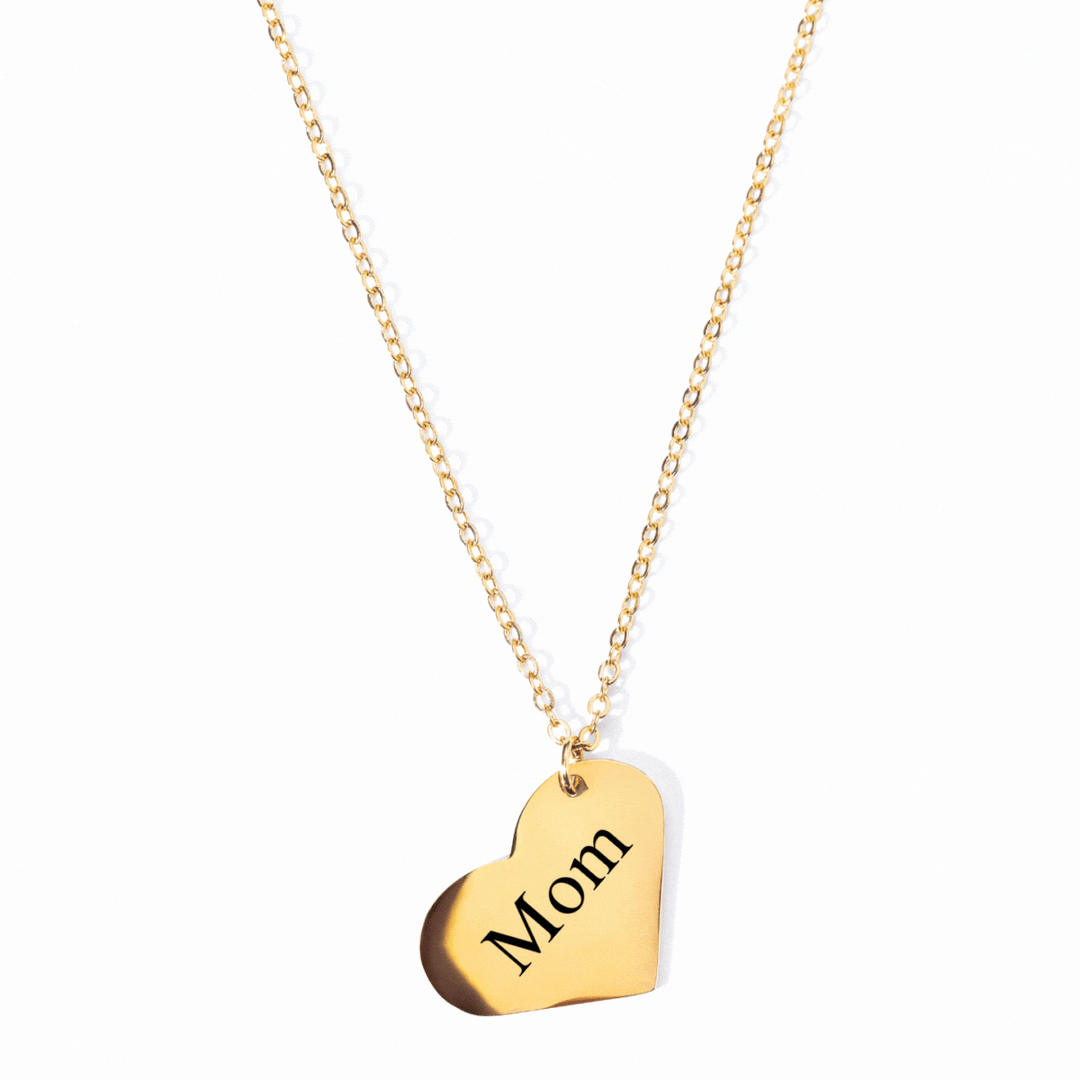Personalized heart necklace with custom engraving
