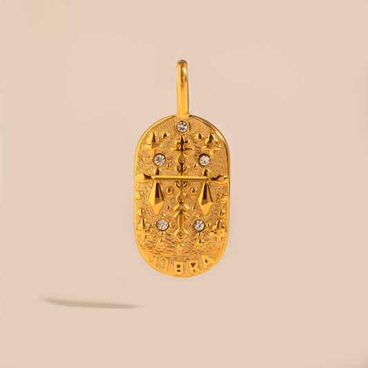 Engravable Libra Medallion Charm
