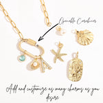 Custom Charm Bracelet, Gold Carabiner Charm lock Bracelet, Mother's Day Personalized Gift for Mom Jewelry New Mom Grandma Gift