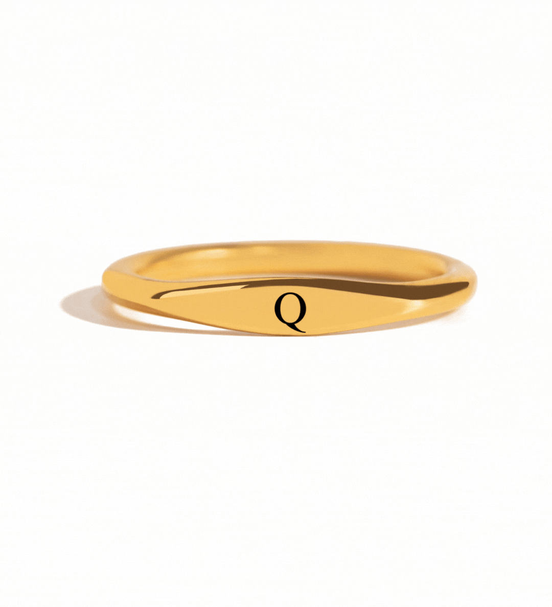 Personalized ring with custom initial engraving