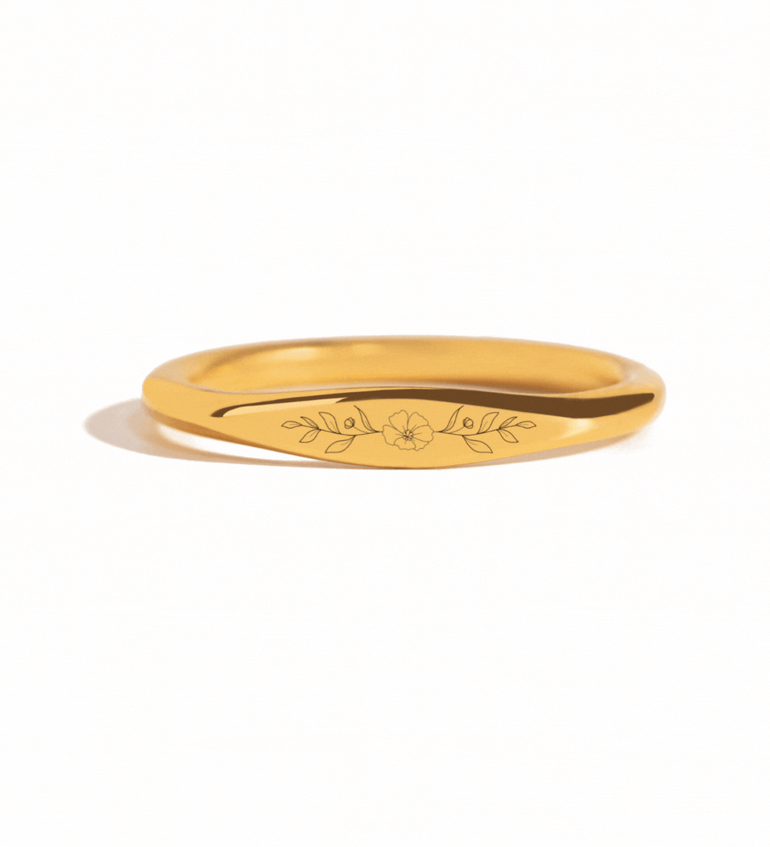 Personalized dainty custom birth flower ring 