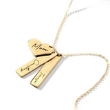 Heart Bar Engraved Necklace